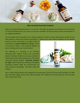 Ayurvedic Products