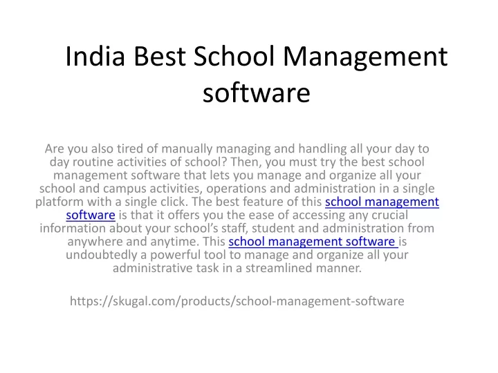 india best school management software