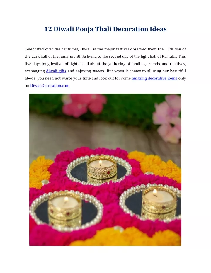 12 diwali pooja thali decoration ideas