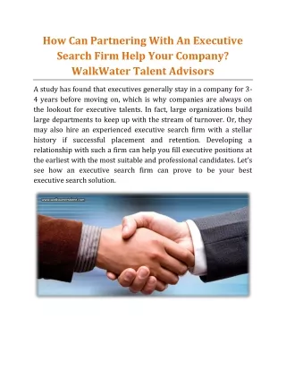 how can partnering with an executive search firm