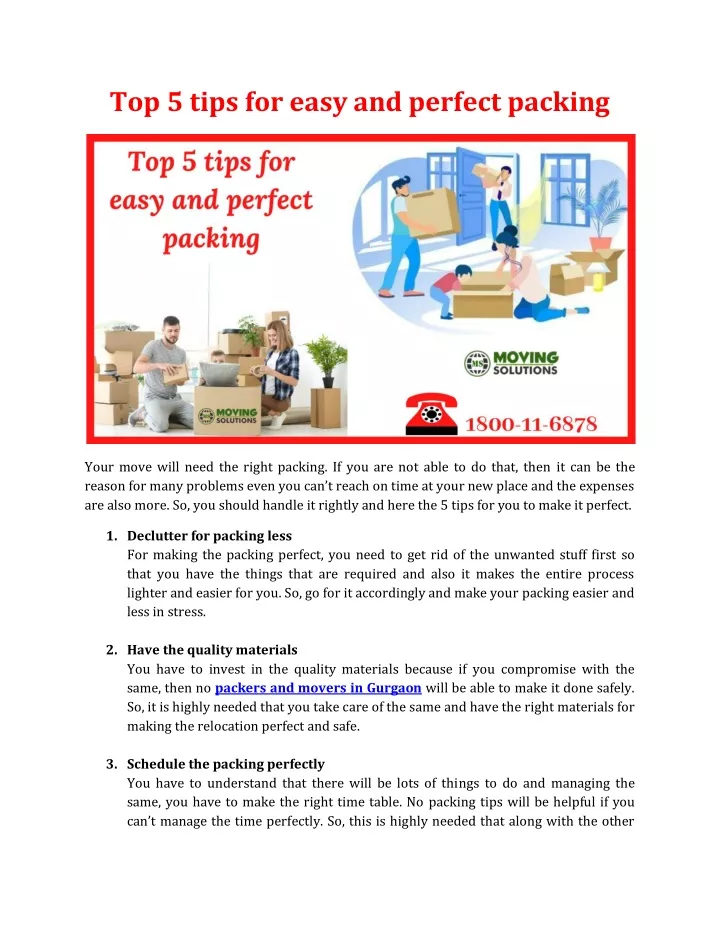 top 5 tips for easy and perfect packing