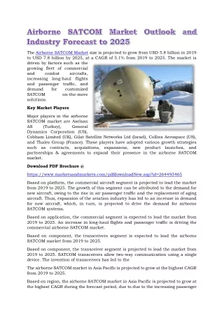 the airborne satcom market size is projected
