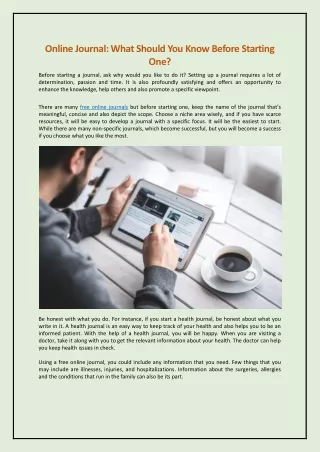 online journal what should you know before