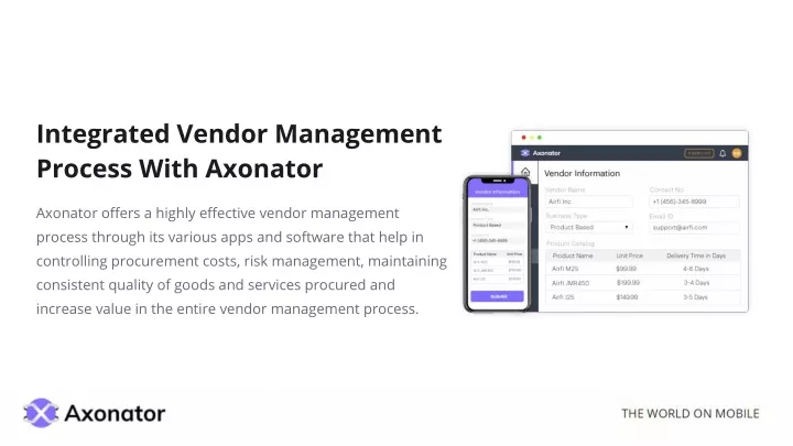 integrated vendor management process with axonator