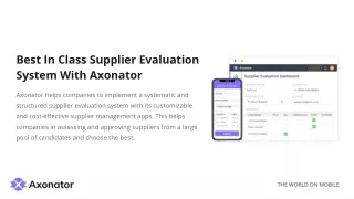 Customizable Supplier Evaluation System | Axonator