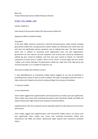 basic info product name glucosamine sulfate