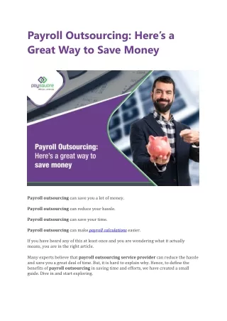 payroll outsourcing here s a great way to save
