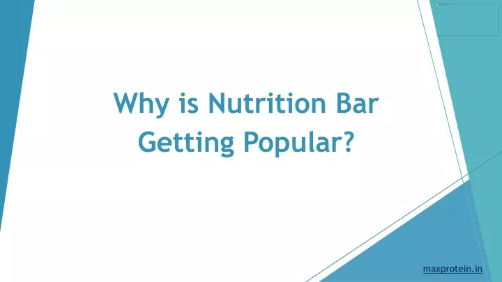 why is nutrition bar getting popular