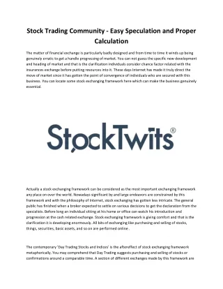 stock trading community easy speculation