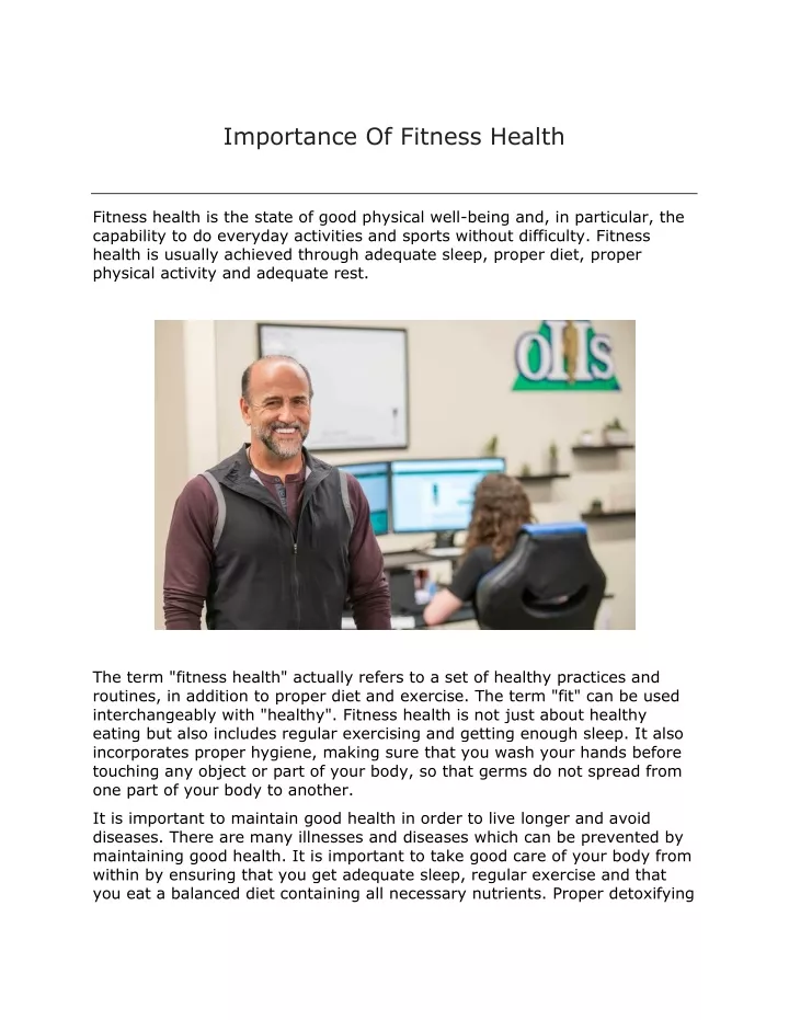 importance of fitness health