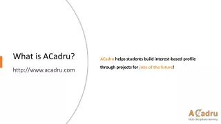 ACadru - A multi-disciplinary online learning platform to create unique career