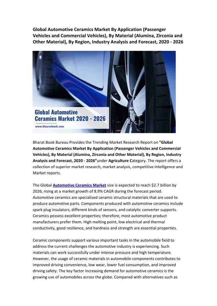 global automotive ceramics market by application