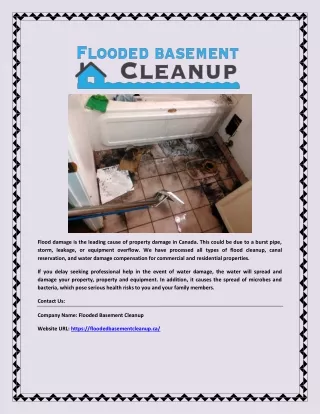 Flood Restoration Services in Canada| floodedbasementcleanup.ca