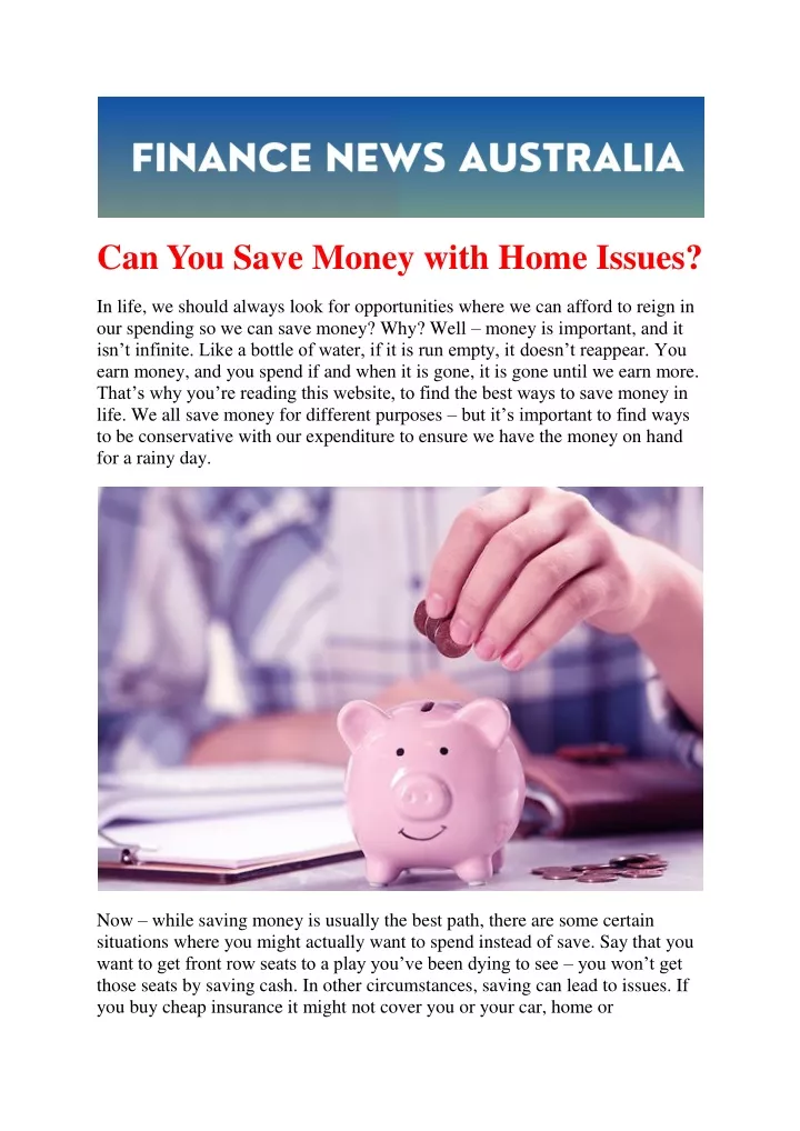 can you save money with home issues