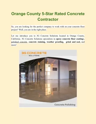 Orange County 5-Star Rated Concrete Contractor