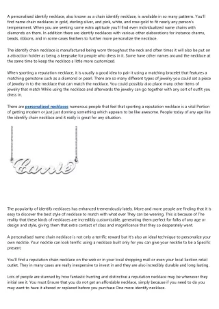 a personalised identify necklace also known