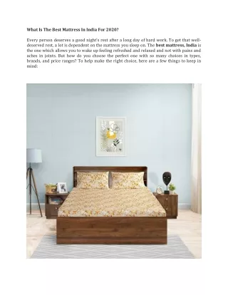 what is the best mattress in india for 2020 every