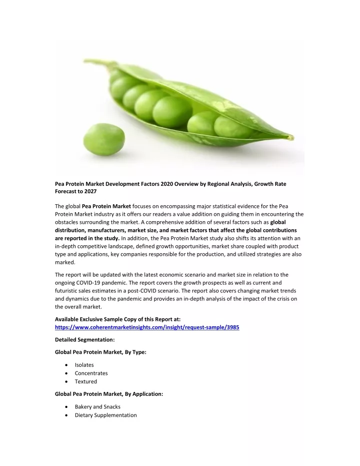 pea protein market development factors 2020