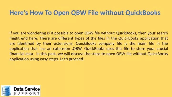 here s how to open qbw file without quickbooks