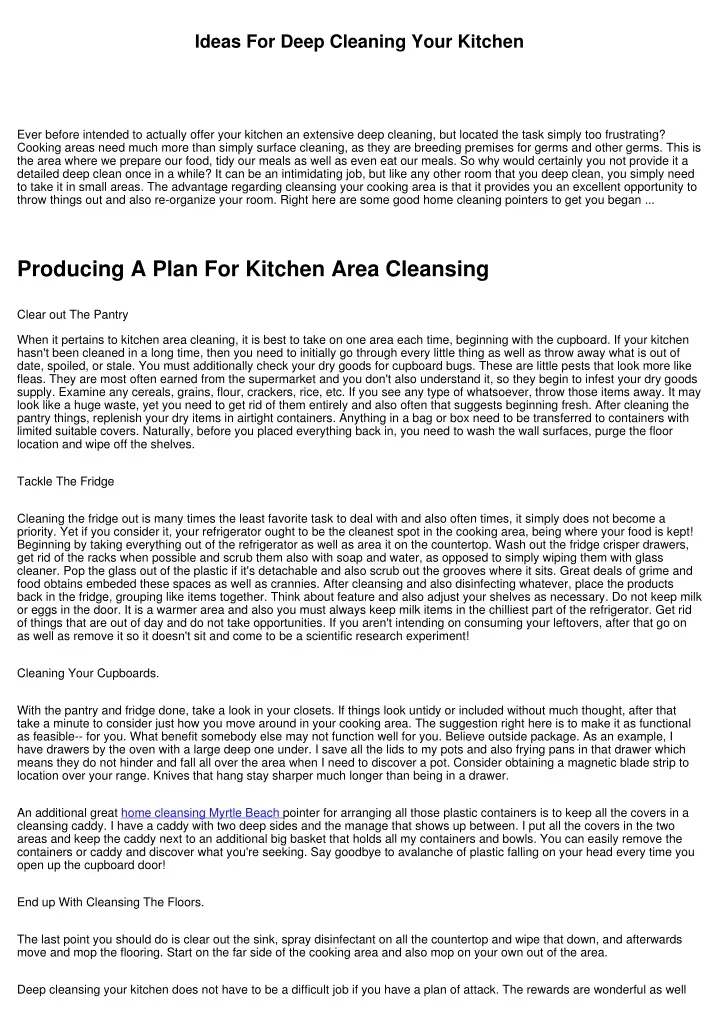 ideas for deep cleaning your kitchen