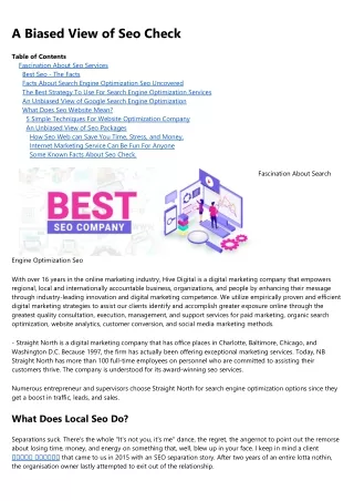a biased view of seo check