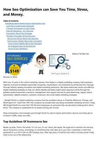 how seo optimization can save you time stress