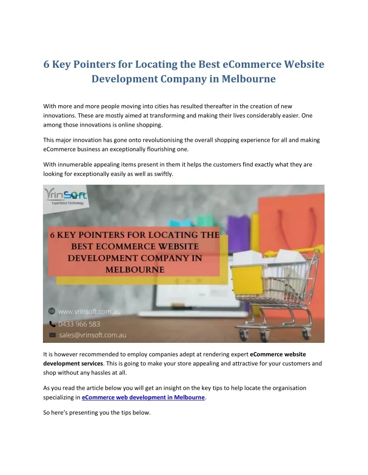 6 key pointers for locating the best ecommerce