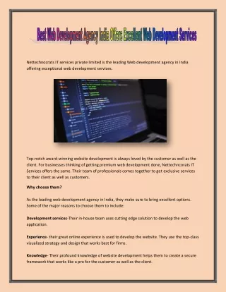 Best Web Development Services from Nettechnocrats