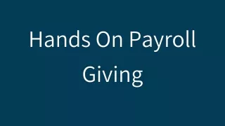 hands on payroll giving