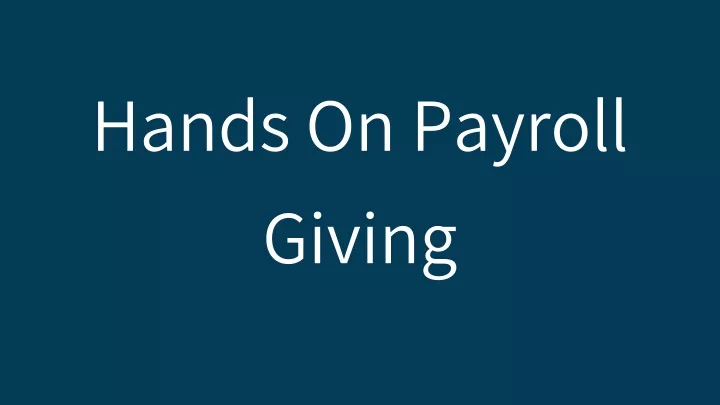 hands on payroll giving