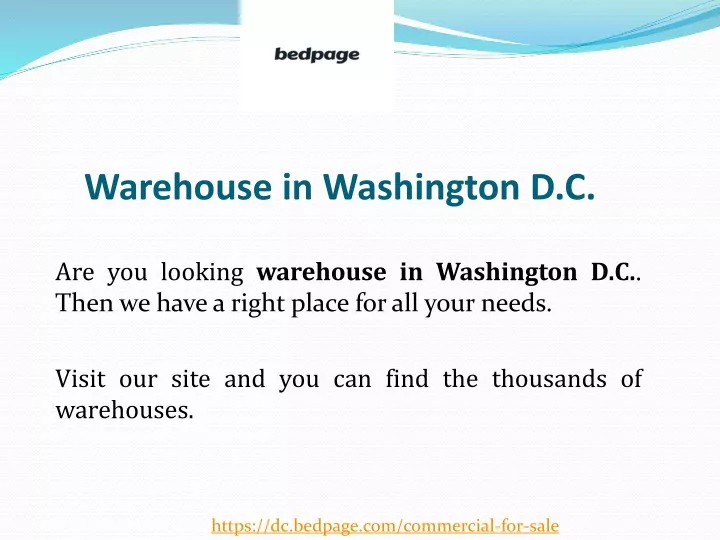 warehouse in washington d c