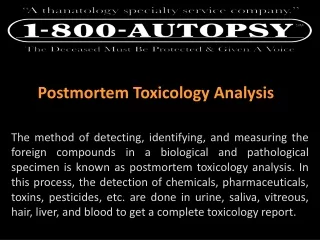 postmortem toxicology analysis