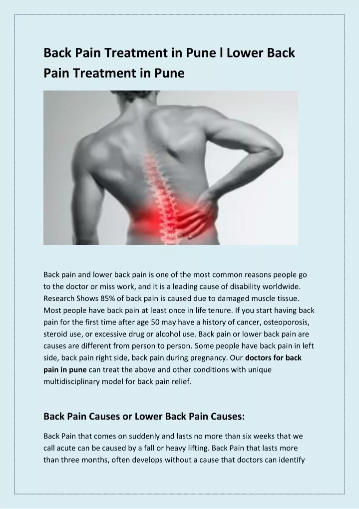 back pain treatment in pune l lower back pain