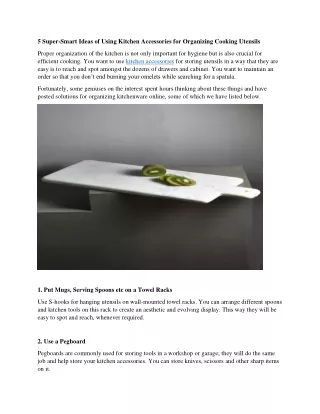 5 super smart ideas of using kitchen accessories
