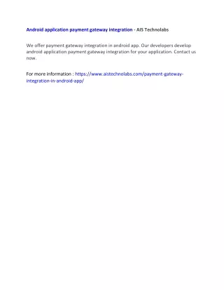 android application payment gateway integration