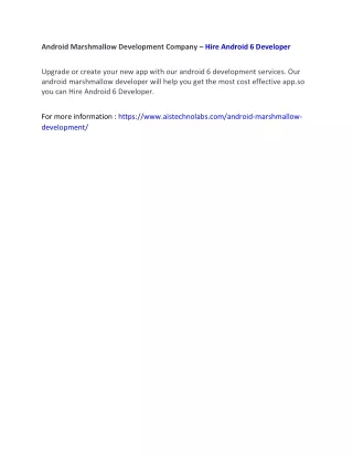 android marshmallow development company hire