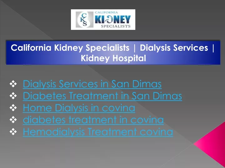 california kidney specialists dialysis services