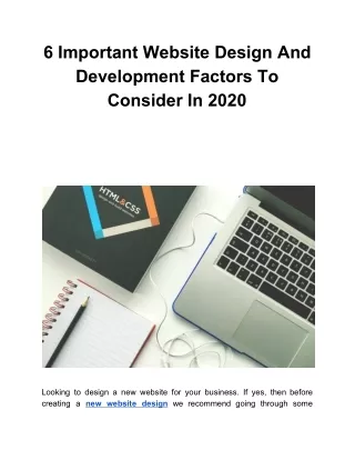 6 important website design and development