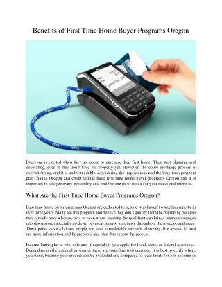 benefits of first time home buyer programs oregon