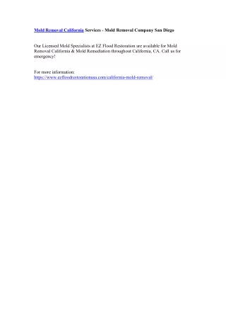mold removal california services mold removal