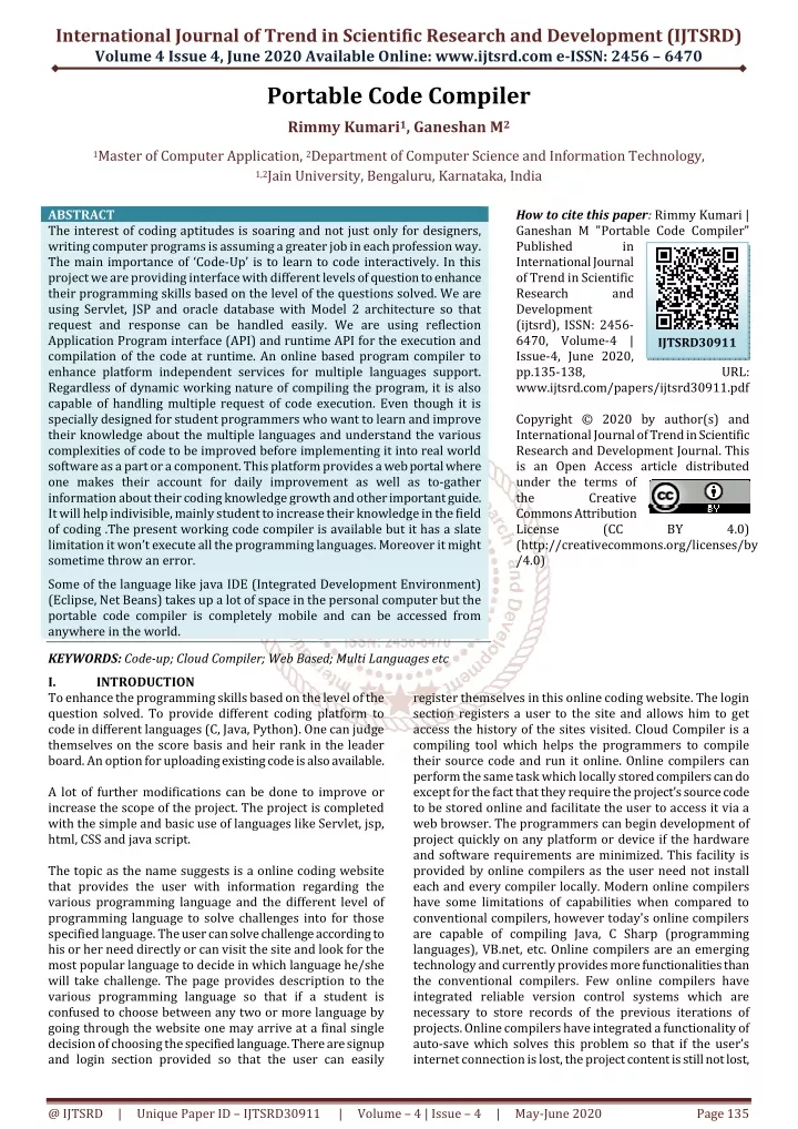 international journal of trend in scientific