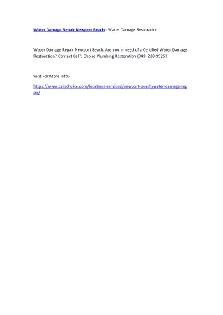 water damage repair newport beach water damage