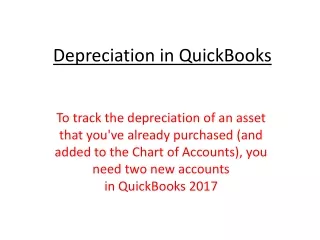 depreciation in quickbooks