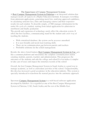 the importance of campus management systems