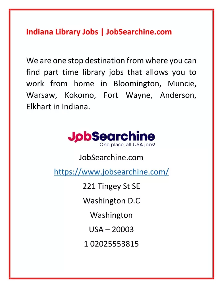 indiana library jobs jobsearchine com