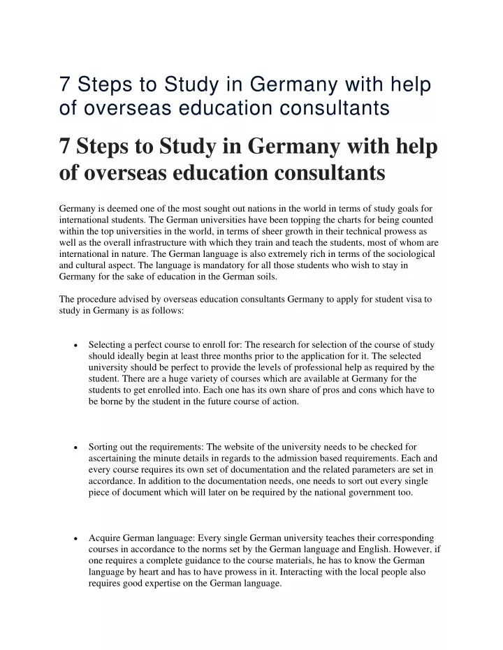 7 steps to study in germany with help of overseas