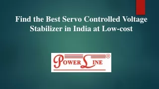 Servo Controlled Voltage Stabilizer in India at Low-Cost