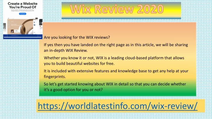 are you looking for the wix reviews if yes then
