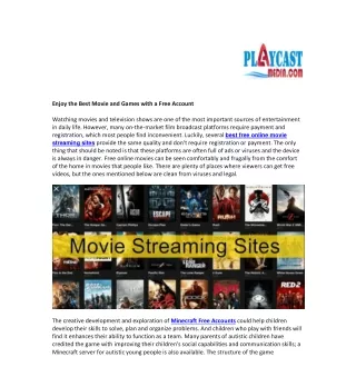 enjoy the best movie and games with a free