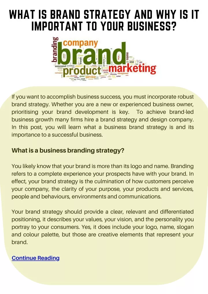 what is brand strategy and why is it important